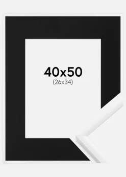 Ramme New Lifestyle Hvid 40x50 cm - Passepartout Sort 27x35 cm
