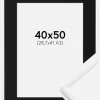 Ramme New Lifestyle Hvid 40x50 cm - Passepartout Sort 29,7x42 cm (A3)