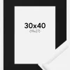 Ramme New Lifestyle Hvid 30x40 cm - Passepartout Sort 20x28 cm