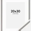 Ramme New Lifestyle jordgrå 20x30 cm - Passepartout Hvid 15x21 cm