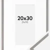 Ramme New Lifestyle jordgrå 20x30 cm - Passepartout Hvid 10x20 cm