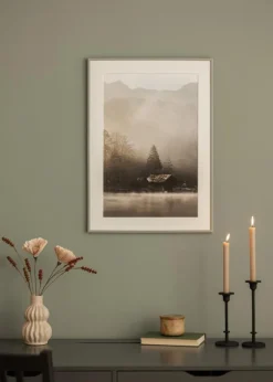 Ramme New Lifestyle jordgrå 20x30 cm - Passepartout Hvid 10x20 cm