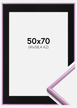 Ramme New Lifestyle Lys Lilla 50x70 cm - Passepartout Sort 42x59,4 cm (A2)
