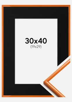 Ramme New Lifestyle Lys Orange 30x40 cm - Passepartout Sort 20x30 cm