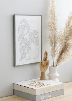 Ramme New Lifestyle Lysegrå 70x100 cm - Passepartout Hvid 62x93 cm