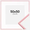 Ramme New Lifestyle Lyserød 50x50 cm - Passepartout Hvid 35x35 cm
