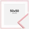 Ramme New Lifestyle Lyserød 50x50 cm - Passepartout Hvid 40x40 cm