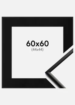 Ramme New Lifestyle Mat Sort 60x60 cm - Passepartout Sort 45x45 cm