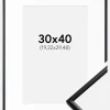 Ramme New Lifestyle Mat Sort 30x40 cm - Passepartout Hvid 8x12 inches