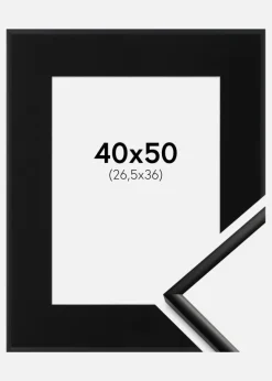Ramme New Lifestyle Mat Sort 40x50 cm - Passepartout Sort 27,5x37 cm