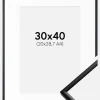 Ramme New Lifestyle Mat Sort 30x40 cm - Passepartout Hvid 21x29,7 cm (A4)