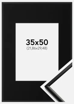 Ramme New Lifestyle Mat Sort 35x50 cm - Passepartout Sort 9x12 inches