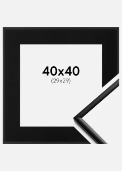 Ramme New Lifestyle Mat Sort 40x40 cm - Passepartout Sort 30x30 cm