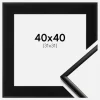 Ramme New Lifestyle Mat Sort 40x40 cm - Passepartout Sort 32x32 cm