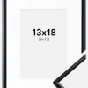 Ramme New Lifestyle Mat Sort 13x18 cm - Passepartout Hvid 9x13 cm