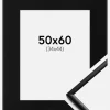 Ramme New Lifestyle Mat Sort 50x60 cm - Passepartout Sort 35x45 cm