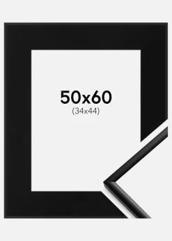 Ramme New Lifestyle Mat Sort 50x60 cm - Passepartout Sort 35x45 cm