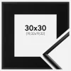 Ramme New Lifestyle Mat Sort 30x30 cm - Passepartout Sort 8x8 inches
