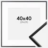 Ramme New Lifestyle Mat Sort 40x40 cm - Passepartout Hvid 30x30 cm