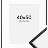 Ramme New Lifestyle Mat Sort 40x50 cm - Passepartout Hvid 27,5x37 cm