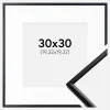 Ramme New Lifestyle Mat Sort 30x30 cm - Passepartout Hvid 8x8 inches