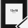 Ramme New Lifestyle Mat Sort 13x18 cm - Passepartout Sort 10x12 cm