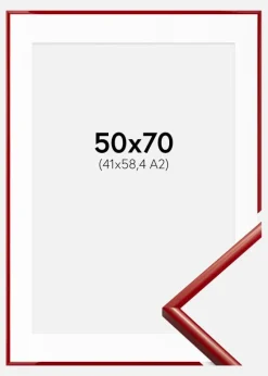 Ramme New Lifestyle Medium Red 50x70 cm - Passepartout Hvid 42x59,4 cm (A2)