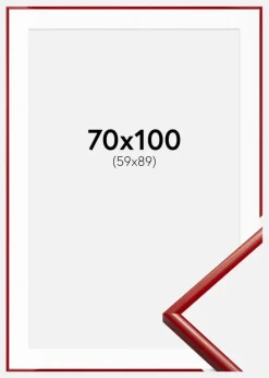 Ramme New Lifestyle Medium Red 70x100 cm - Passepartout Hvid 60x90 cm