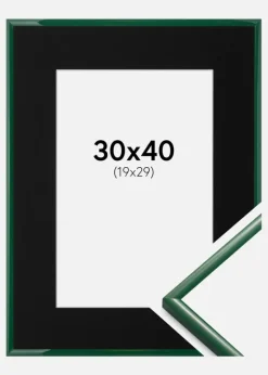 Ramme New Lifestyle Moss Green 30x40 cm - Passepartout Sort 20x30 cm