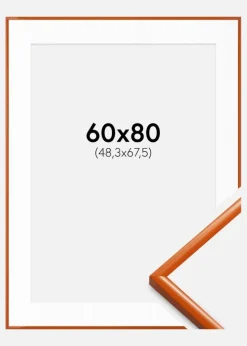 Ramme New Lifestyle Orange 60x80 cm - Passepartout Hvid 49,3x68,5 cm