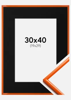 Ramme New Lifestyle Orange 30x40 cm - Passepartout Sort 20x30 cm