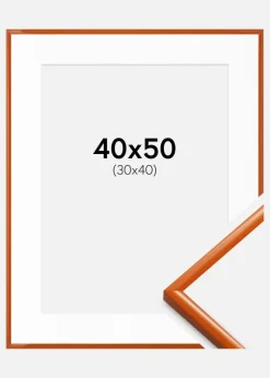 Ramme New Lifestyle Orange 40x50 cm - Passepartout Hvid 31x41 cm