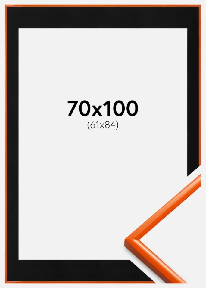 Ramme New Lifestyle Orange 70x100 cm - Passepartout Sort 62x85 cm