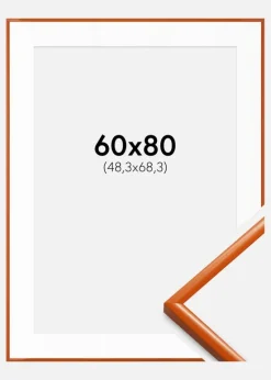 Ramme New Lifestyle Orange 60x80 cm - Passepartout Hvid 49,3x69,3 cm