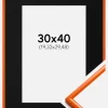 Ramme New Lifestyle Orange 30x40 cm - Passepartout Sort 8x12 inches