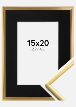 Ramme New Lifestyle Shiny Gold 15x20 cm - Passepartout Sort 4x6 inches