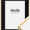 Ramme New Lifestyle Shiny Gold 40x50 cm - Passepartout Sort 29,7x42 cm (A3)