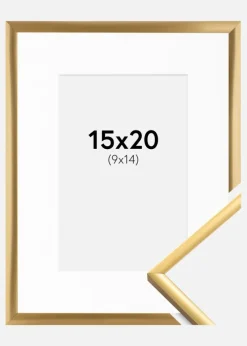 Ramme New Lifestyle Shiny Gold 15x20 cm - Passepartout Hvid 10x15 cm