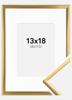 Ramme New Lifestyle Shiny Gold 13x18 cm - Passepartout Hvid 9x12 cm