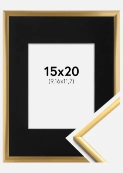 Ramme New Lifestyle Shiny Gold 15x20 cm - Passepartout Sort 4x5 inches