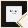 Ramme New Lifestyle Shiny Gold 40x40 cm - Passepartout Sort 25x25 cm