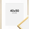 Ramme New Lifestyle Shiny Gold 40x50 cm - Passepartout Hvid 28x35 cm