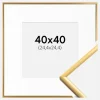 Ramme New Lifestyle Shiny Gold 40x40 cm - Passepartout Hvid 10x10 inches
