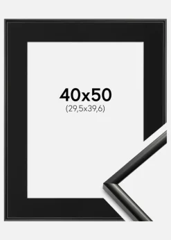 Ramme New Lifestyle Sort 40x50 cm - Passepartout Sort 12x16 inches