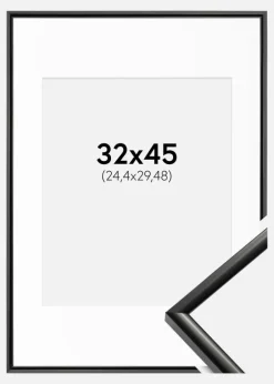 Ramme New Lifestyle Sort 32x45 cm - Passepartout Hvid 10x12 inches