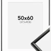 Ramme New Lifestyle Sort 50x60 cm - Passepartout Hvid 15x20 inches