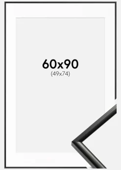 Ramme New Lifestyle Sort 60x90 cm - Passepartout Hvid 50x75 cm