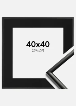 Ramme New Lifestyle Sort 40x40 cm - Passepartout Sort 30x30 cm