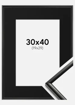 Ramme New Lifestyle Sort 30x40 cm - Passepartout Sort 20x30 cm
