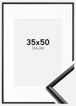 Ramme New Lifestyle Sort 35x50 cm - Passepartout Hvid 25x35 cm